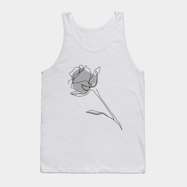 One line rose Tank Top by HigoPico